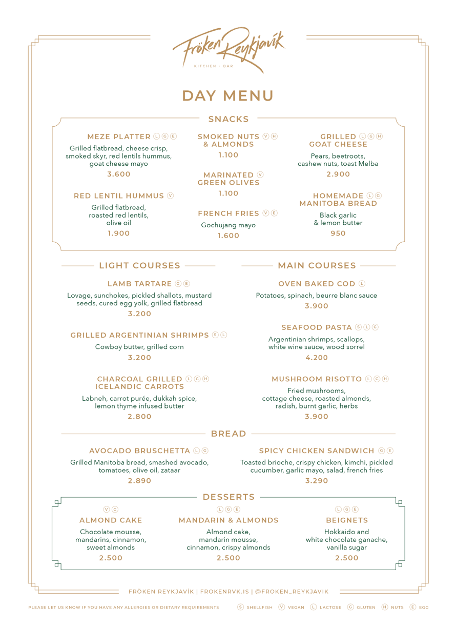 Lunch menu 