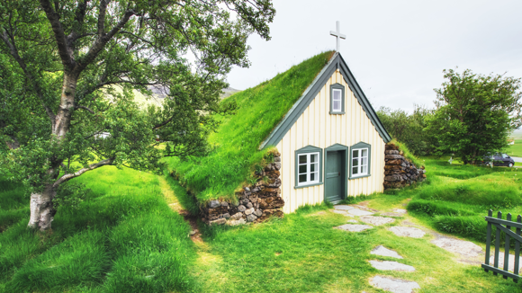 Hofskirkja turf church in Iceland