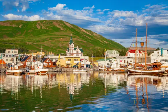 Husavik harbor summer