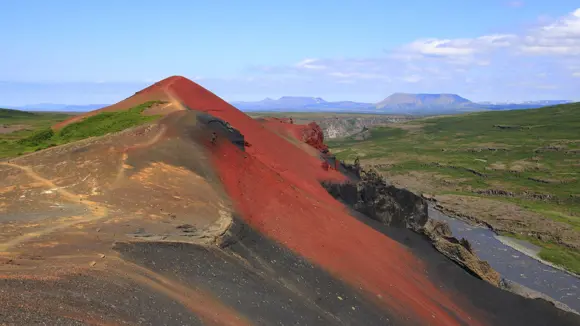 Rauðhólar volcanic hills at Heiðmörk Nature Reserve in Iceland.