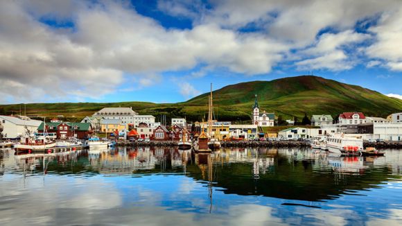 Húsavík harbour in the morning