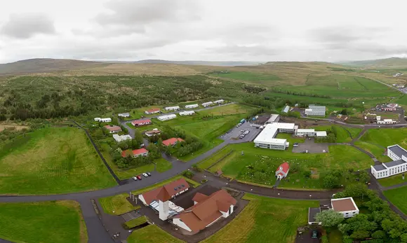 Aerial view of Reykholt.