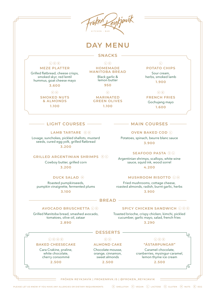 Lunch menu 