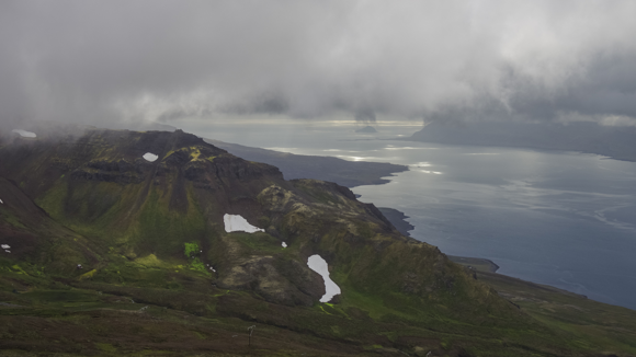 Panoramic views of Reyðarfjörður, Iceland’s largest fjord. 