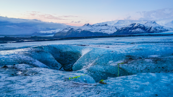 Ice cave on Vatnajökull Glacier, near Kálfafell in Iceland