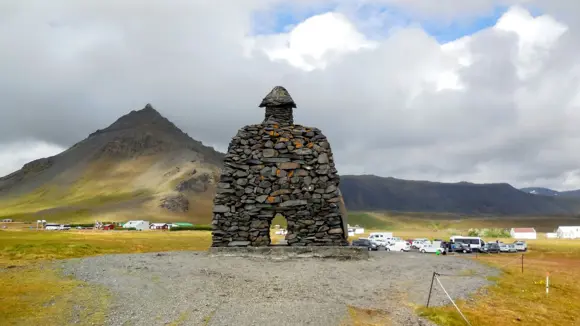 Bárðar Saga Snæfellsáss Statue in Arnarstapi, Iceland.