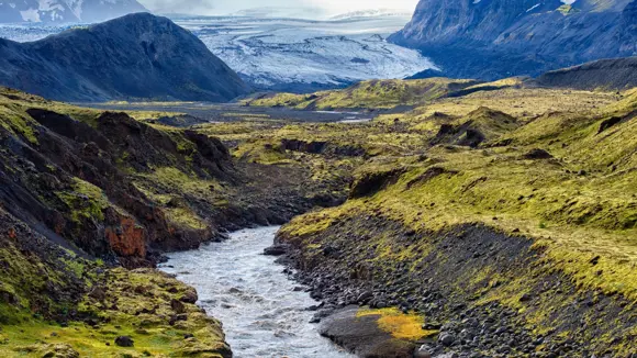 The Laugavegur Trail in the Highlands of Iceland.