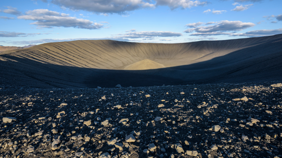 View of Hverfjall from the rim of the crater