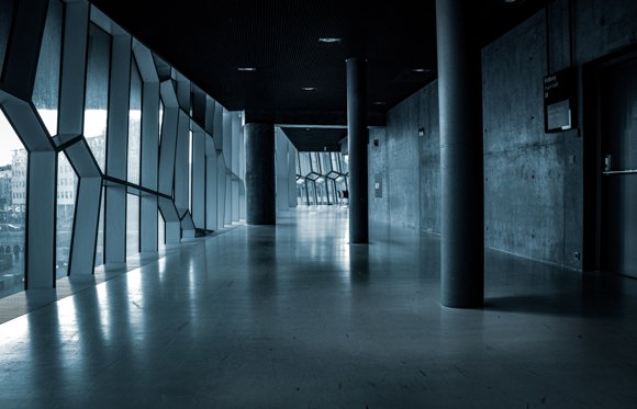 Interior shot of Harpa Concert Hall