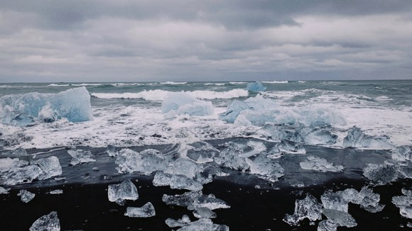 Chunks of ice on Diamond Beach, Iceland