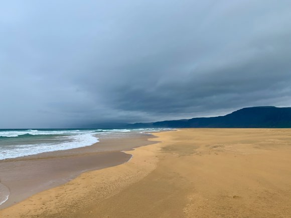 Rauðisandur Beach, Westfjords, Iceland on a cloudy day