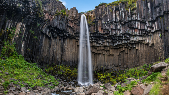 The impressive Svartifoss waterfall in Skaftafell National Park