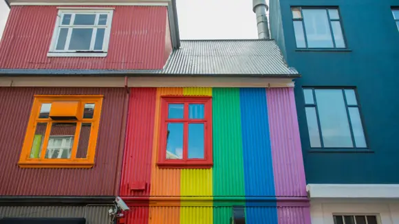 Colourful buildings along Skólavörðustígur.