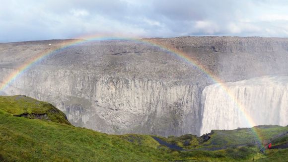  A rainbow across Dettifoss waterfall on the Diamond Circle