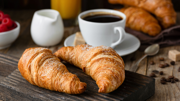 Croissants and coffee. 